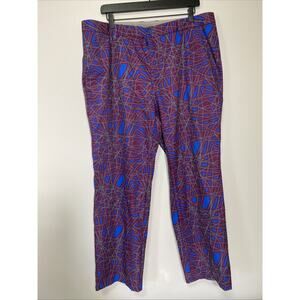 Men's Hreski Loud Geometric Print Golf Pants Purple Blue Size 38W/30L Read